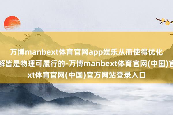 万博manbext体育官网app娱乐从而使得优化经过中统共候选解皆是物理可履行的-万博manbext体育官网(中国)官方网站登录入口