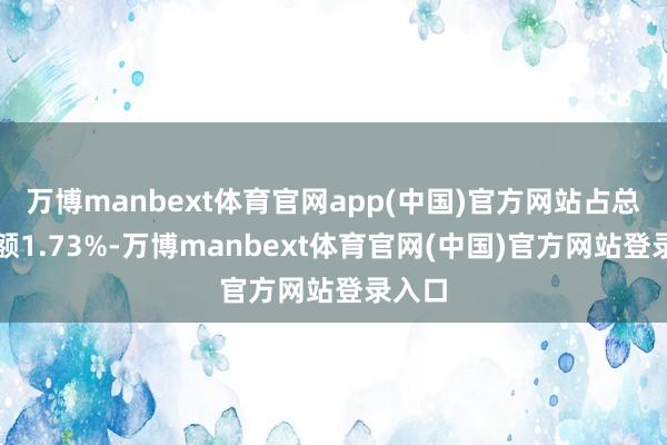 万博manbext体育官网app(中国)官方网站占总成交额1.73%-万博manbext体育官网(中国)官方网站登录入口