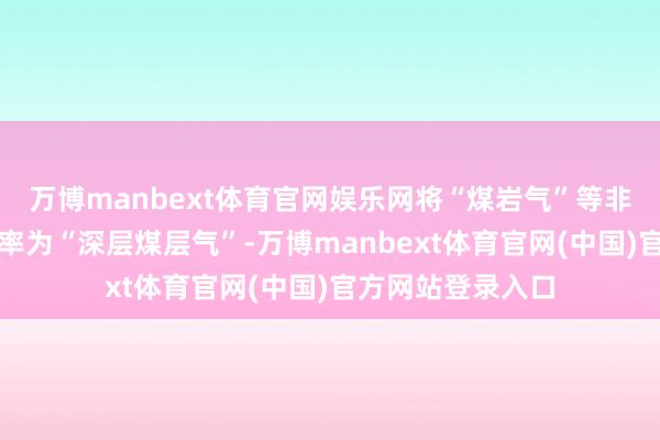 万博manbext体育官网娱乐网将“煤岩气”等非表率表述长入表率为“深层煤层气”-万博manbext体育官网(中国)官方网站登录入口