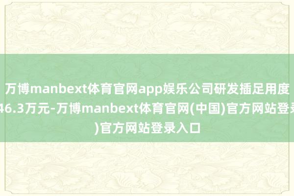 万博manbext体育官网app娱乐公司研发插足用度达2646.3万元-万博manbext体育官网(中国)官方网站登录入口