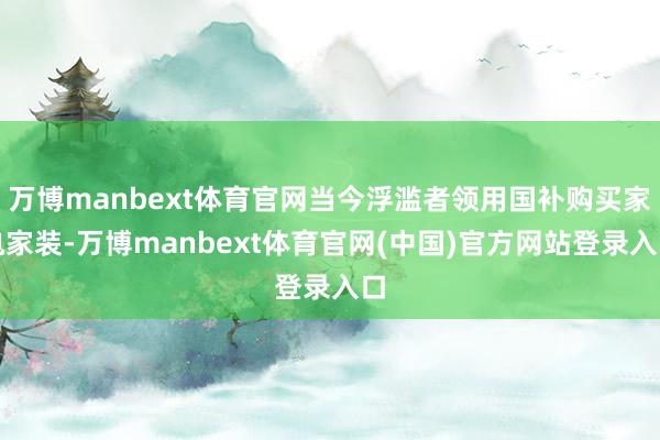 万博manbext体育官网当今浮滥者领用国补购买家电家装-万博manbext体育官网(中国)官方网站登录入口