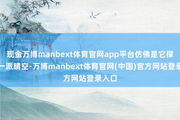 现金万博manbext体育官网app平台仿佛是它撑起了一派晴空-万博manbext体育官网(中国)官方网站登录入口