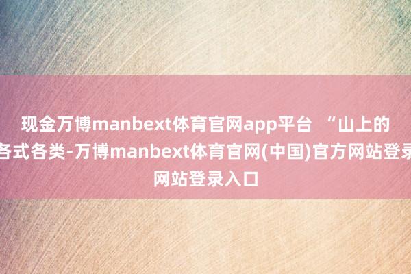 现金万博manbext体育官网app平台  “山上的垃圾各式各类-万博manbext体育官网(中国)官方网站登录入口